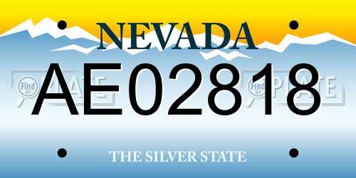 AE02818 Nevada License Plate