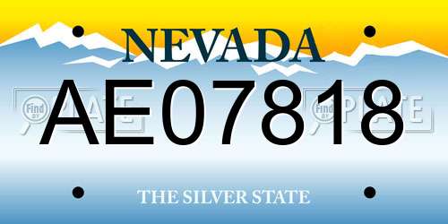 AE07818 Nevada License Plate