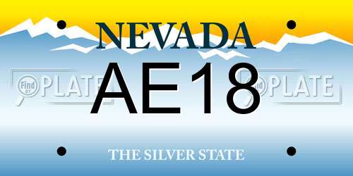 AE18 Nevada License Plate