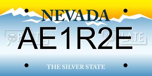 AE1R2E Nevada License Plate