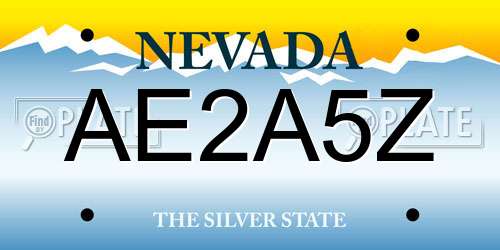 AE2A5Z Nevada License Plate