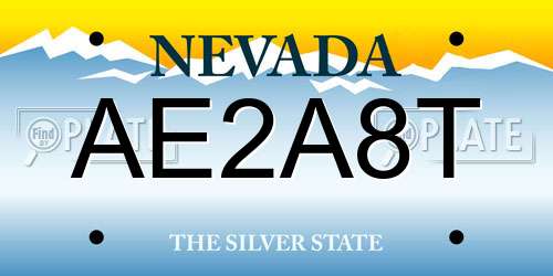 AE2A8T Nevada License Plate