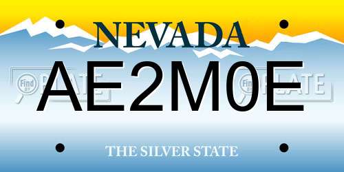 AE2M0E Nevada License Plate