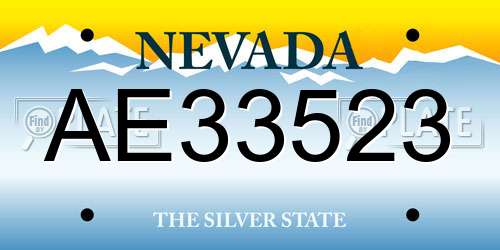 AE33523 Nevada License Plate