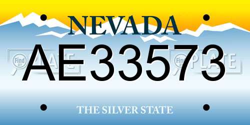 AE33573 Nevada License Plate