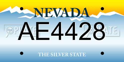 AE4428 Nevada License Plate