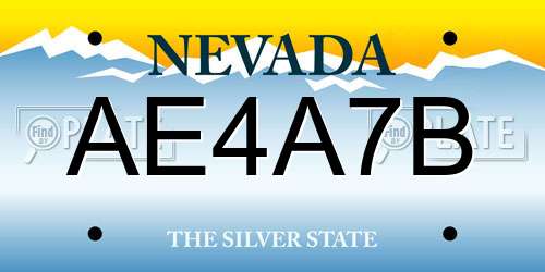 AE4A7B Nevada License Plate
