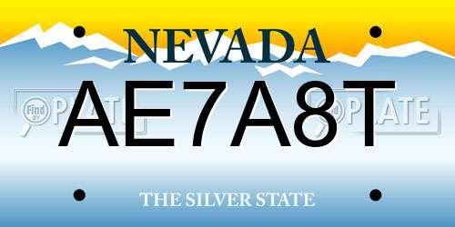AE7A8T Nevada License Plate