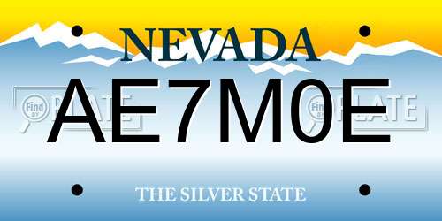 AE7M0E Nevada License Plate