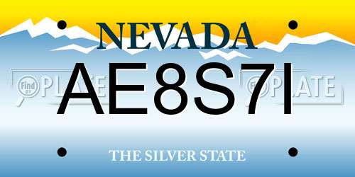AE8S7I Nevada License Plate