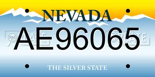 AE96065 Nevada License Plate