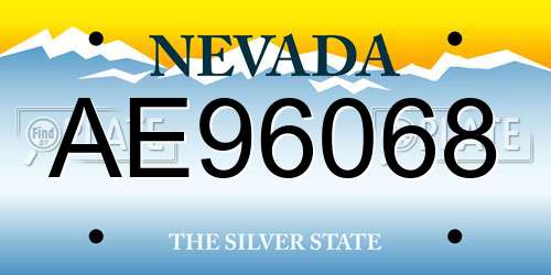 AE96068 Nevada License Plate
