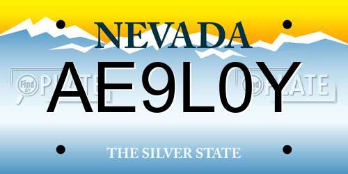 AE9L0Y Nevada License Plate