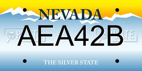 AEA42B Nevada License Plate
