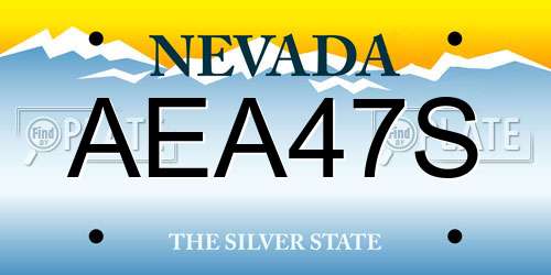 AEA47S Nevada License Plate