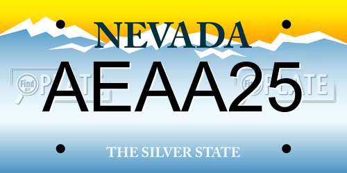 AEAA25 Nevada License Plate