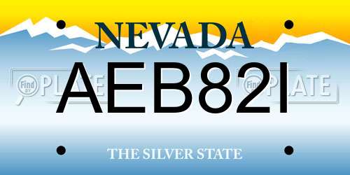 AEB82I Nevada License Plate
