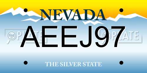 AEEJ97 Nevada License Plate
