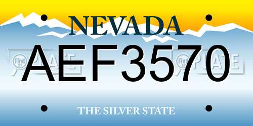 AEF3570 Nevada License Plate