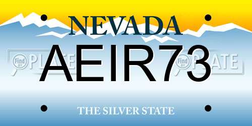 AEIR73 Nevada License Plate