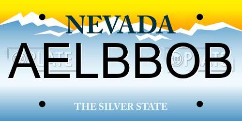 AELBBOB Nevada License Plate