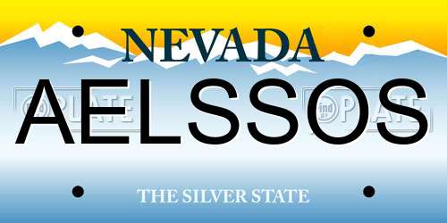 AELSSOS Nevada License Plate