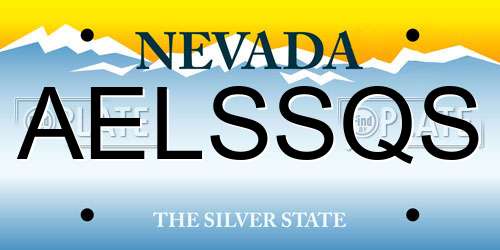 AELSSQS Nevada License Plate