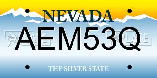 AEM53Q Nevada License Plate