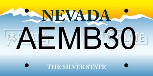 AEMB30 Nevada License Plate