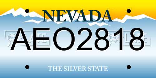 AEO2818 Nevada License Plate