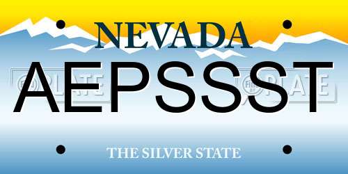 AEPSSST Nevada License Plate