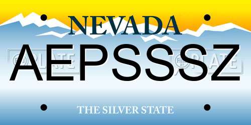 AEPSSSZ Nevada License Plate