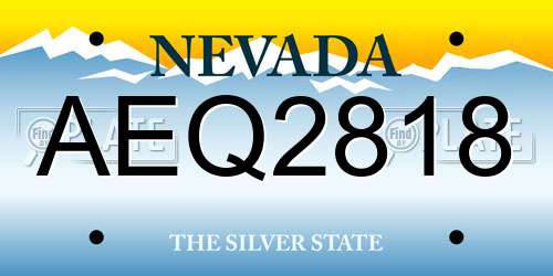 AEQ2818 Nevada License Plate