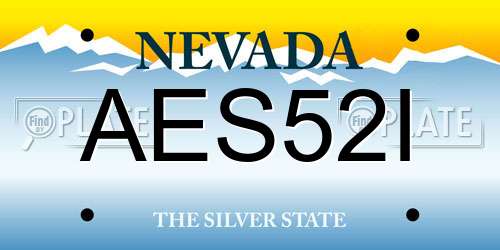 AES52I Nevada License Plate