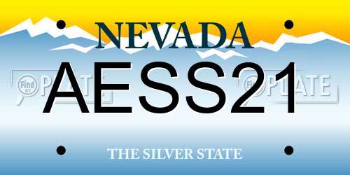 AESS21 Nevada License Plate