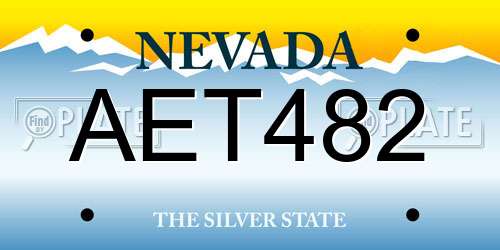 AET482 Nevada License Plate