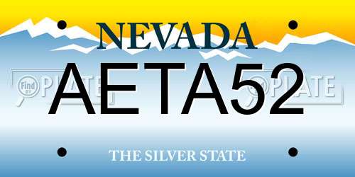 AETA52 Nevada License Plate
