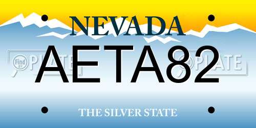 AETA82 Nevada License Plate