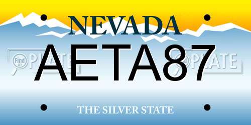 AETA87 Nevada License Plate
