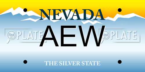 AEW Nevada License Plate