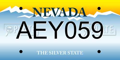 AEY059 Nevada License Plate