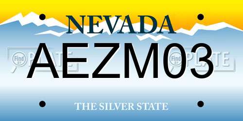 AEZM03 Nevada License Plate