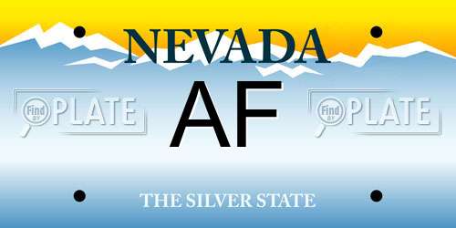 AF Nevada License Plate