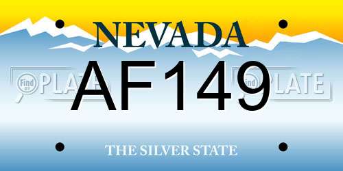 AF149 Nevada License Plate