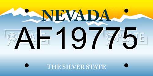AF19775 Nevada License Plate