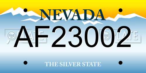 AF23002 Nevada License Plate