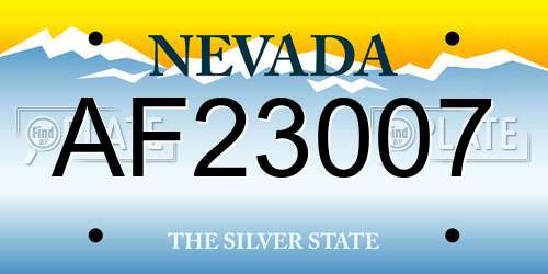 AF23007 Nevada License Plate