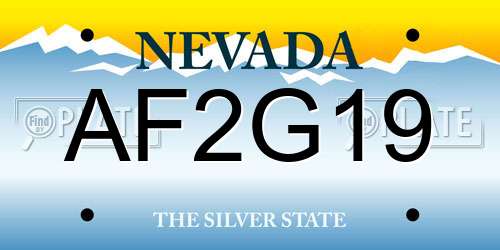 AF2G19 Nevada License Plate