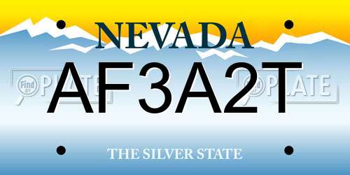 AF3A2T Nevada License Plate