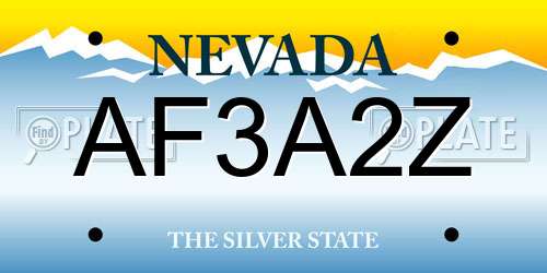 AF3A2Z Nevada License Plate